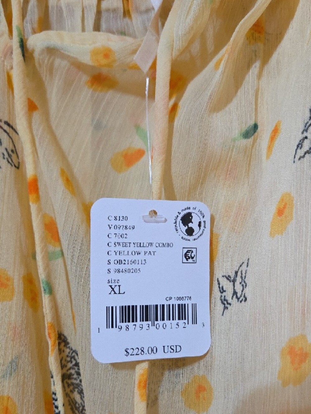 Free People Sweet Yellow Top & Skirt Combo NWT XL - Picture 4 of 5